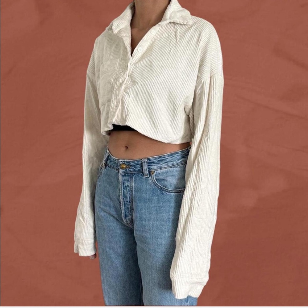 ☀️ DANIELLE GUIZIO CORDUROY CROP TOP